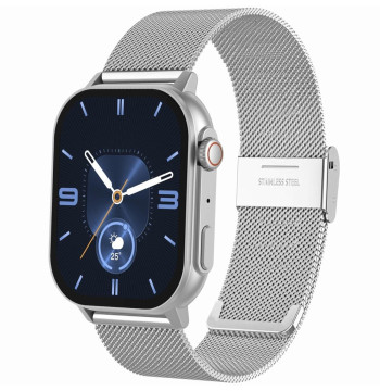 Smartwatch Gravity GT15-9 Czarny Pasek Silikonowy + Srebrna Bransoleta