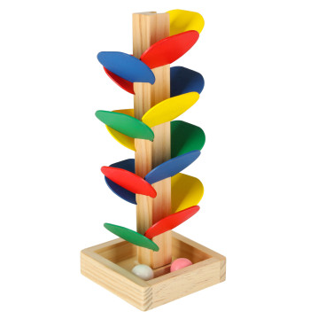 Drzewko edukacyjne klocki drewniane tor kulkowy Kulodrom Montessori