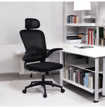 Fotel biurowy obrotowy "Mistral Black", mikrosiatka do biurka KO28CZ