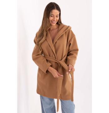 Płaszcz Damski Model IT-PL-A9587.00 Camel - Rue Paris