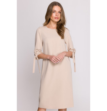 Sukienka Model S393 Beige - Stylove