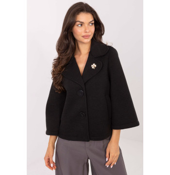 Płaszcz Damski Model IT-KR-FL8159.24 Black - Rue Paris