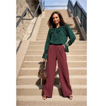 Spodnie Damskie Model Viana BOR SPD0047 Bordo - Roco Fashion