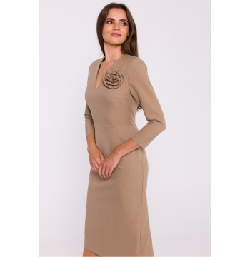 Sukienka Model S372 Beige - Stylove