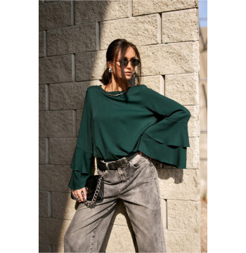 Bluzka Model Camila BUT BLU0218 Bottle Green - Roco Fashion