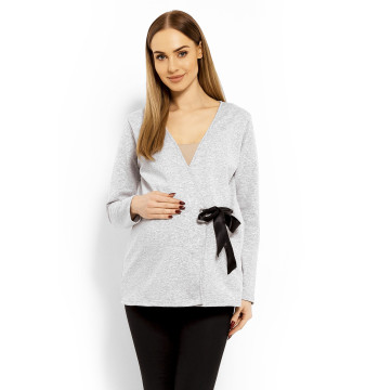 Bluzka Ciążowa Model 1626C Light Grey - PeeKaBoo