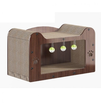 DOMEK DLA KOTA 2w1- legowisko, drapak z zabawką 47 x 22 x 27cm KOT25