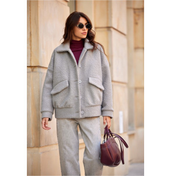 Kurtka Damska Model Ivon SZJ KUR0027 Light Grey - Roco Fashion