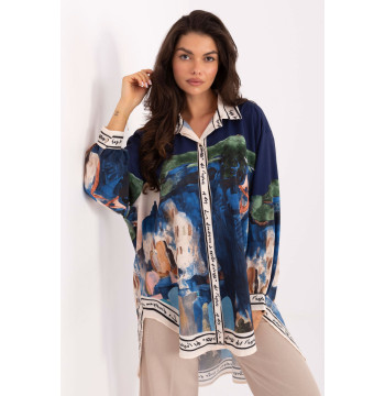 Koszula Damska Model IT-KS-18729.12 Navy - Rue Paris