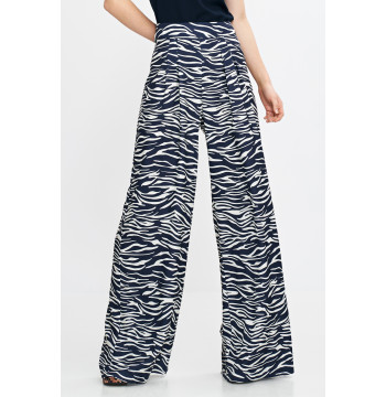 Spodnie palazzo SD115 Wzór Zebra/Navy - Nife