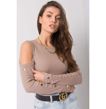 Bluzka Model RV-BZ-5099-1.07 Dark Beige - Rue Paris