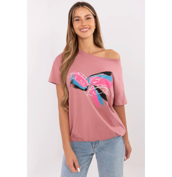 Tshirt Damski Model CLM-TS-1019.79 Dark Pink - Factory Price