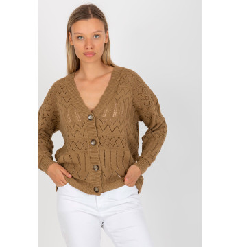 Sweter Damski Model LC-SW-8022.04P Dark Beige - Rue Paris