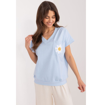 Bluzka Model RV-BZ-9626.28 Light Blue - Rue Paris