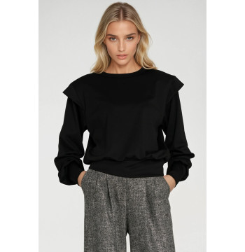 Bluza z wysokimi ściągaczami BL10 Black - Nife
