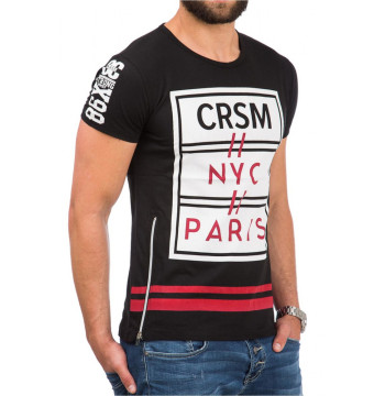 Tshirt Męski Model 17188 Black - YourNewStyle