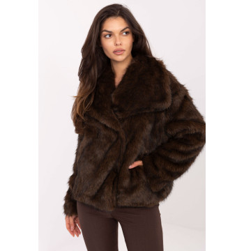 Kurtka Damska Model IT-KR-2501.43P Dark Brown - Rue Paris