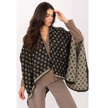 Sweter Poncho Model AT-PN-7661.89 Black/Beige - Factory Price