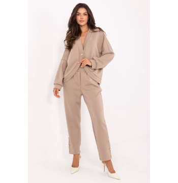 Spodnie Komplet Model IT-KMPL-9761.25 Dark Beige - Rue Paris