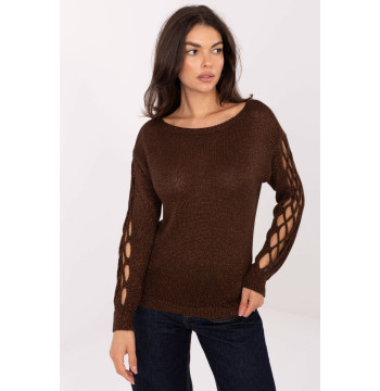 Sweter Damski Model MI-SW-1606.96 Dark Brown - Italy Moda
