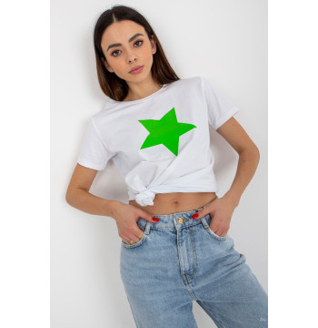 T-shirt Damski Model RV-TS-8626.00 White/Green - BFG