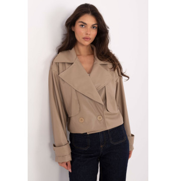 Płaszcz Damski Model IT-KR-FL9558.60 Beige - Rue Paris