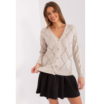 Sweter Damski Model LC-SW-A10-1.23X Beige - Rue Paris