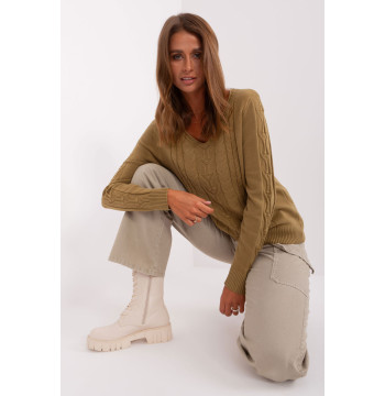 Sweter Damski Model AT-SW-2329.98P Oliwka - AT