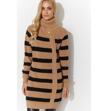 Golf Damski Model S138 Camel/Black - Makadamia