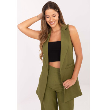 Kamizelka Model IT-KZ-FL5069.84 Oliwka - Rue Paris