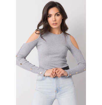 Bluzka Model RV-BZ-5099-1.07 Grey - Rue Paris