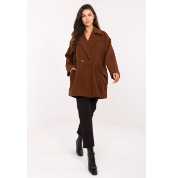 Płaszcz Damski Model IT-PL-A9582.86 Brown - Rue Paris