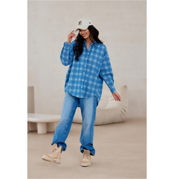 Koszula Damska Model Olly BLU0198-A29 Blue - Roco Fashion