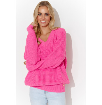 Sweter Damski Model S140 Baby Pink - Makadamia