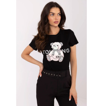 Tshirt Damski Model NM-TS-JX-09328.65P Black/Pink - NM