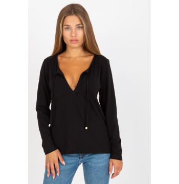 Bluzka Model RV-BZ-8055.35P Black - Rue Paris
