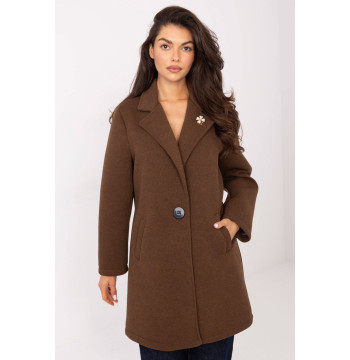 Płaszcz Damski Model IT-PL-FL8153.60 Brown - Rue Paris