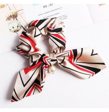 Gumka do włosów apaszka krótka z perełką PIN UP GUM70