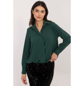 Koszula Damska Model DHJ-KS-15260.96 Dark Green - Italy Moda