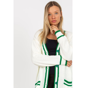 Sweter Kardigan Model LC-SW-0333.06X Ecru - Rue Paris