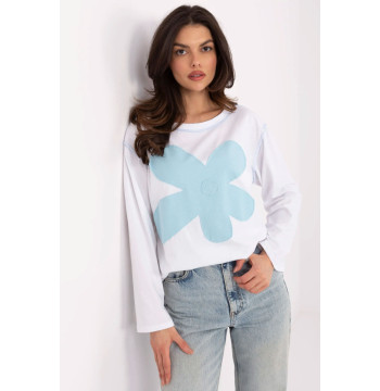 Bluzka Model MI-BZ-M6169.03 White/Blue - Italy Moda