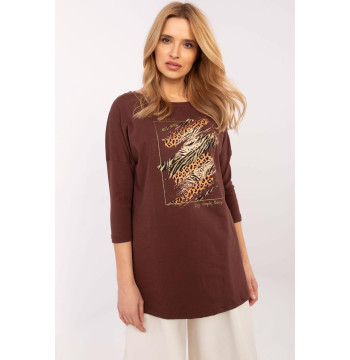 Bluzka Model CLM-BZ-0052.37 Brown - Factory Price