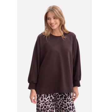 Bluza Damska Model B306 Gorzka Czekolada - BeWear