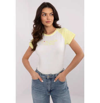 T-shirt Damski Model NM-TS-V7939.50 White/Yellow - NM