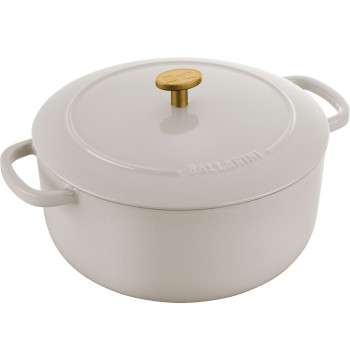 Garnek żeliwny okrągły Ballarini Bellamonte 4l, 24cm, Kość słoniowa