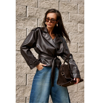 Kurtka Damska Model Lorina CBR KUR0031 Dark Brown - Roco Fashion