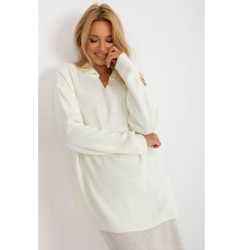Sweter Damski Model LC-SW-2261.00P Ecru - Rue Paris