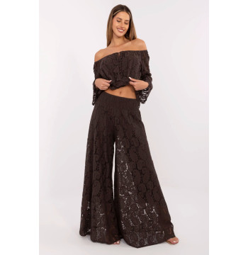 Spodnie Damskie Model MI-SP-88501.81 Dark Brown - Italy Moda