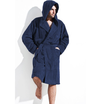 Szlafrok Męski Model Iwo Navy Blue - L&L collection