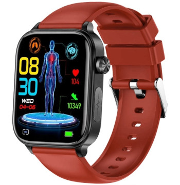 Smartwatch Męski Rubicon RNCF33 BLACK + Pasek Bordowy